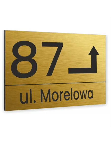 Tabliczka Tablica ADRESOWA ALUMINIOWA z wkrętami złota dibond 40x30 cm