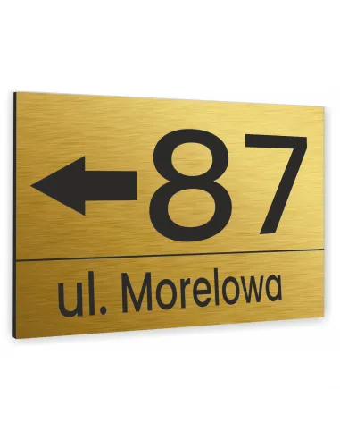 TABLICA Z NUMEREM DOMU TABLICZKA adresowa złota 40x30cm dibond