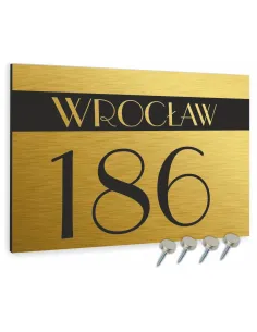 TABLICA ADRESOWA METAL NUMER DOMU POSESJI dibond złota 40x30 cm