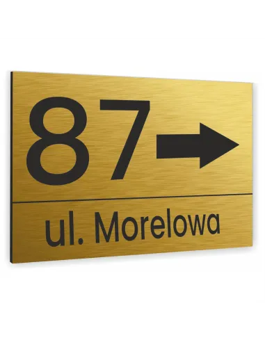 Cyfry na dom NUMER DOMU złote aluminium 3D 40x30cm dibond