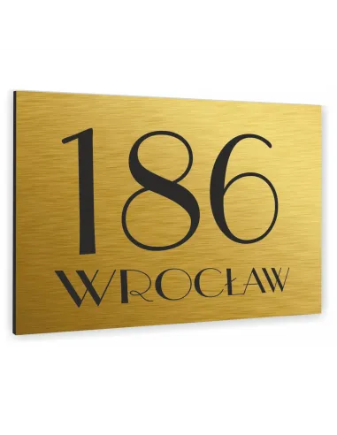 TABLICZKA ADRESOWA  ALUMINIOWA złota 40x30 cm dibond