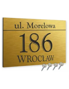 Tablica ALUMINIOWA adresowa Tabliczka Numer Domu złota 40x30 dibond