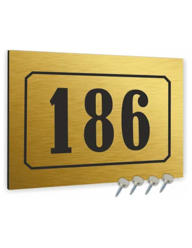 NUMER NA BUDYNEK dom Tabliczka ALUMINIUM 3D złota 40x30cm dibond