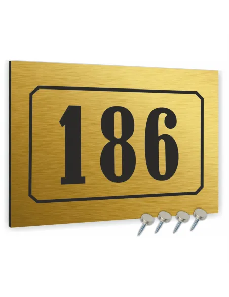 NUMER NA BUDYNEK dom Tabliczka ALUMINIUM 3D złota 40x30cm dibond