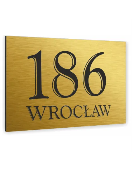 Tabliczka Nr DOMU Tablica ADRESOWA ALUMINIUM 40x30 cm dibond złota