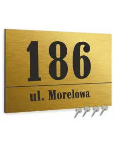 Tabliczka adresowa złota Dibond  40x30 cm