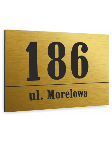 Tabliczka adresowa złota Dibond  40x30 cm