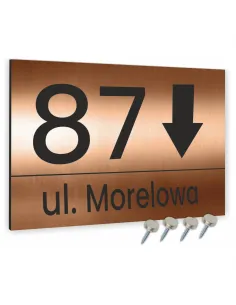 Tabliczka Tablica ADRESOWA ALUMINIOWA KIERUNKOWA miedziana 20x15 cm dibond