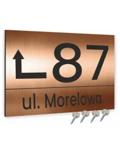 Tabliczka Tablica ADRESOWA ALUMINIOWA z wkrętami miedziana dibond 20x15 cm