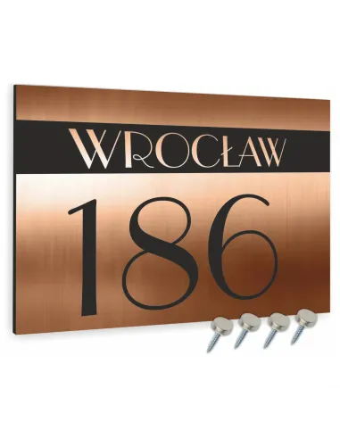 TABLICZKA ADRESOWA  ALUMINIOWA miedziana 20x15 cm dibond