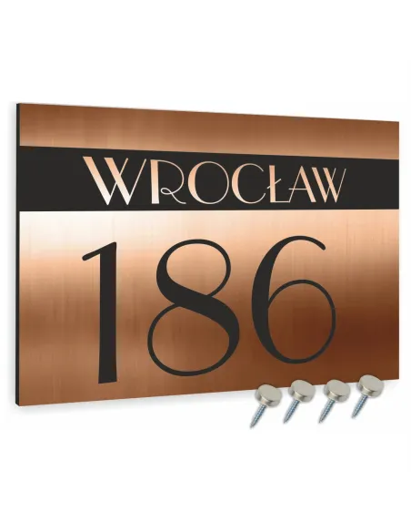 TABLICZKA ADRESOWA  ALUMINIOWA miedziana 20x15 cm dibond