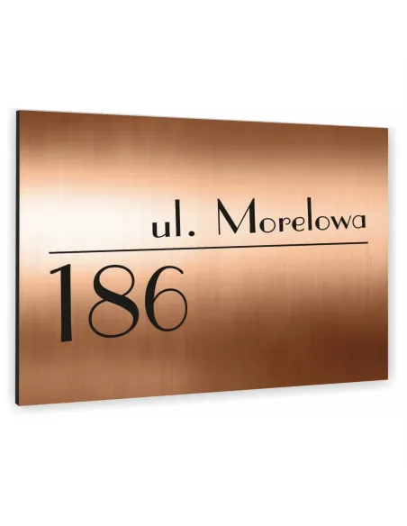 Tabliczka ADRESOWA ALUMINIOWA miedziana 20x15 numer dom dibond