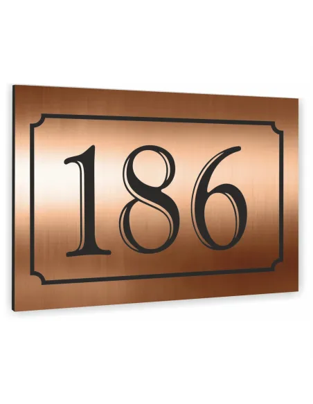 NUMER NA BUDYNEK dom Tabliczka INOX kolor miedziany ALUMINIUM 3D 20x15 cm dibond