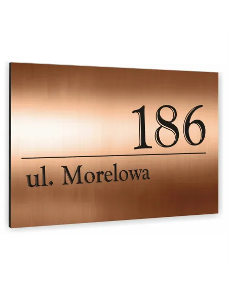 TABLICZKA ADRESOWA NUMER DOMU SZYLD - ALUMINIUM miedziany kolor 20x15 cm dibond
