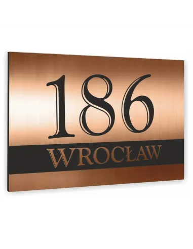 Tabliczka ADRESOWA ALUMINIOWA Tablica NUMER DOMU 15x20 dibond miedziana