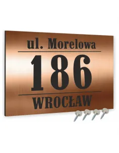 Tabliczka ADRESOWA ALUMINIOWA Tablica NUMER DOMU DIBOND 20x15 cm kolor miedziany