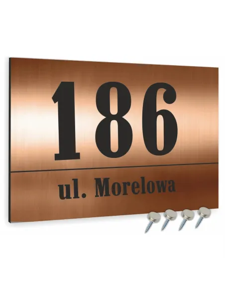 Tabliczka adresowa miedziana Dibond  20x15 cm