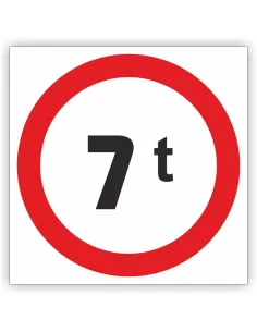 Znak drogowy Tablica informacyjna B18 zakaz wjazdu pojazdów o rzeczywistej masie całkowitej ponad  t - znak zakazu 40x40 cm