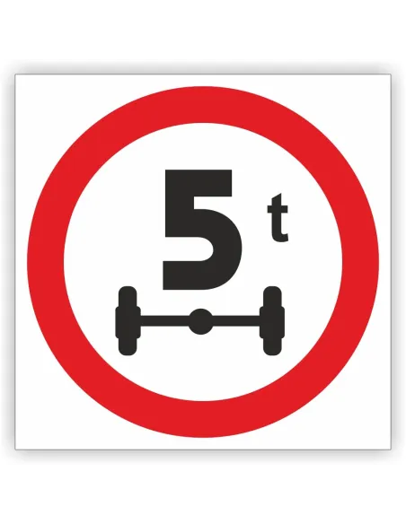 Znak drogowy Tablica informacyjna B19 zakaz wjazdu pojazdów o nacisku osi większym niż ... t - znak zakazu 40x40 cm