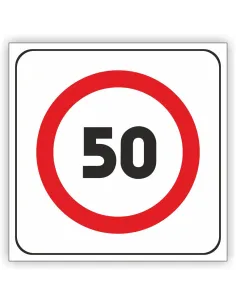 Znak drogowy Tablica informacyjna B43 strefa ograniczonej prędkości -znak zakazu 40x40 cm