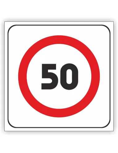 Znak drogowy Tablica informacyjna B43 strefa ograniczonej prędkości -znak zakazu 40x40 cm