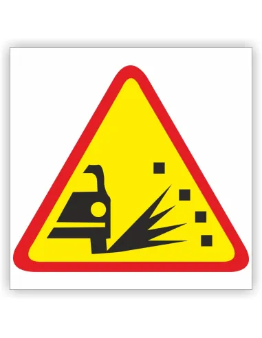 Znak drogowy Tablica informacyjna A-28 sypki żwir - znak ostrzegawczy 60x60 cm