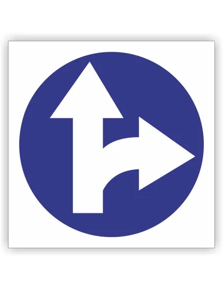 Znak drogowy Tablica informacyjna C6 nakaz jazdy prosto lub w prawo -znak nakazu 40x40 cm