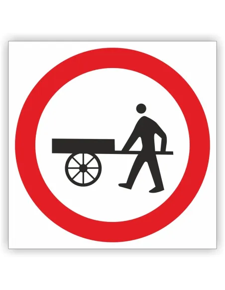 Znak drogowy Tablica informacyjna B12 zakaz wjazdu wózków ręcznych - znak zakazu 60x60 cm