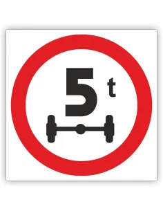 Znak drogowy Tablica informacyjna B19 zakaz wjazdu pojazdów o nacisku osi większym niż ... t - znak zakazu 60x60 cm