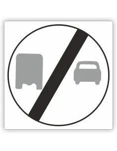 Znak drogowy Tablica informacyjna B28 koniec zakazu wyprzedzania przez samochody ciężarowe - znak zakazu 60x60 cm