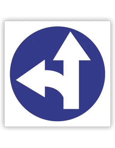 Znak drogowy Tablica informacyjna C7 nakaz jazdy prosto lub w lewo -znak nakazu 60x60 cm