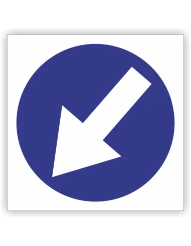 Znak drogowy Tablica informacyjna C10 nakaz jazdy z lewej strony znaku -znak nakazu 60x60 cm