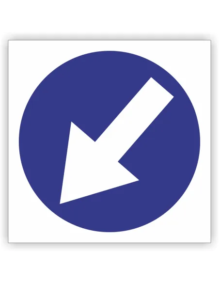 Znak drogowy Tablica informacyjna C10 nakaz jazdy z lewej strony znaku -znak nakazu 60x60 cm