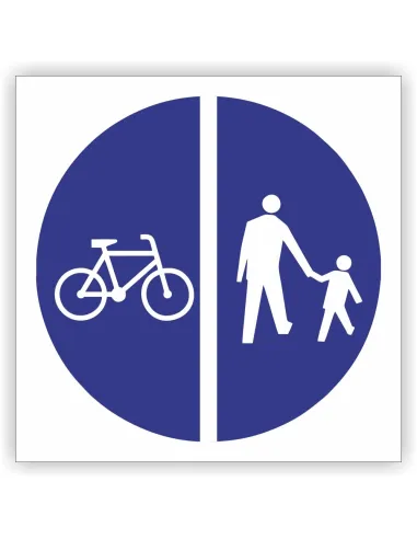 Znak drogowy Tablica informacyjna C13-16  droga jest przeznaczona dla pieszych i kierujących rowerami -znak nakazu 60x60 cm