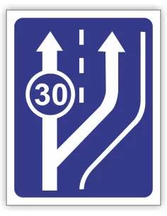 Znak drogowy Tablica informacyjna D13 początek pasa ruchu powolnego -znak informacyjny 40x40 cm