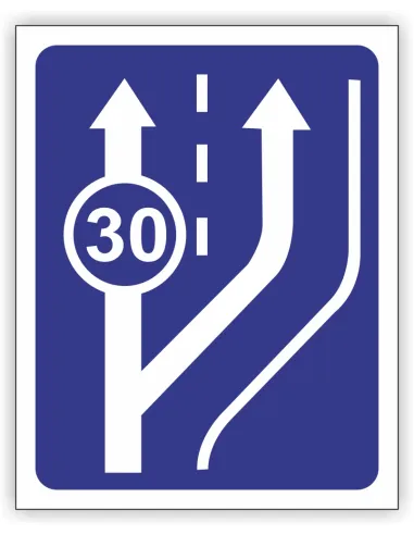 Znak drogowy Tablica informacyjna D13 początek pasa ruchu powolnego -znak informacyjny 40x40 cm