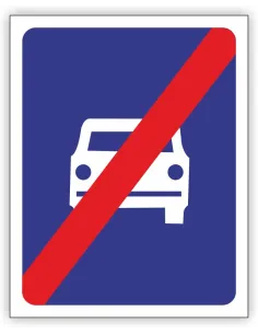 Znak drogowy Tablica informacyjna D8 koniec drogi ekspresowej -znak informacyjny 60x60 cm