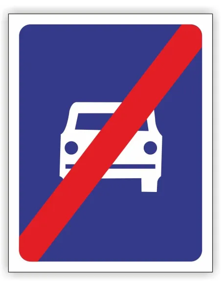 Znak drogowy Tablica informacyjna D8 koniec drogi ekspresowej -znak informacyjny 60x60 cm