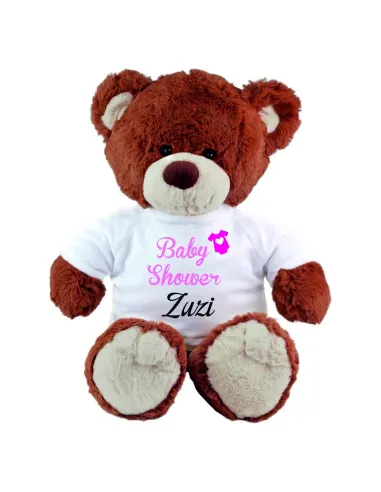 PLUSZOWY MIŚ brązowy z koszulką personalizacja PREZENT na babyy shower HAFT + imię