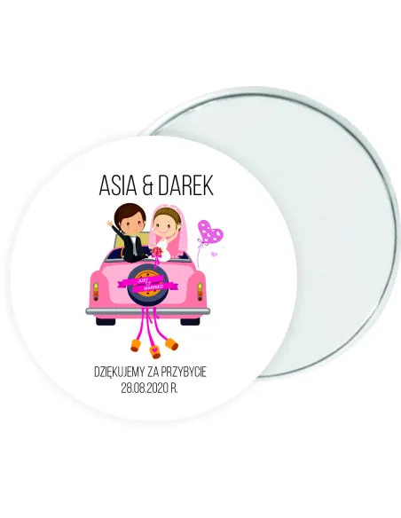 LUSTERECZKO LUSTERKO prezent podziękowanie dla gości na ŚLUB WESELE z imionami
