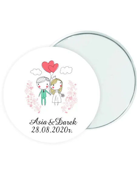 LUSTERECZKO LUSTERKO prezent podziękowanie dla gości na ŚLUB WESELE z imionami