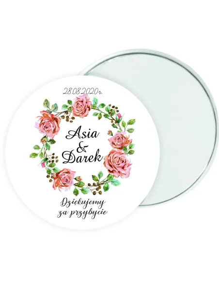LUSTERECZKO LUSTERKO prezent podziękowanie dla gości na ŚLUB WESELE z imionami