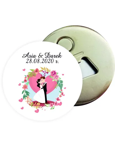 Otwieracz z magnesem prezent podziękowanie dla gości za przybycie na ŚLUB WESELE