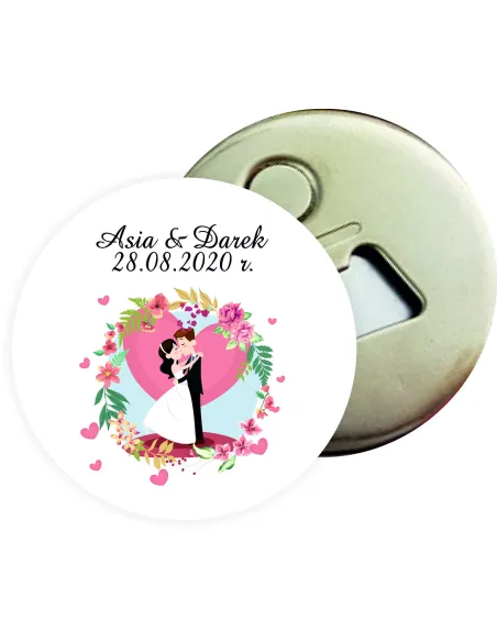 Otwieracz z magnesem prezent podziękowanie dla gości za przybycie na ŚLUB WESELE