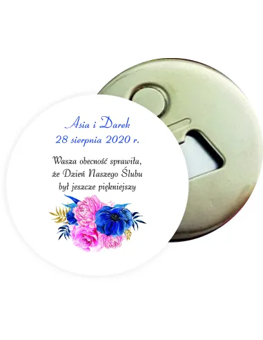Otwieracz z magnesem prezent podziękowanie dla gości za przybycie na ŚLUB WESELE