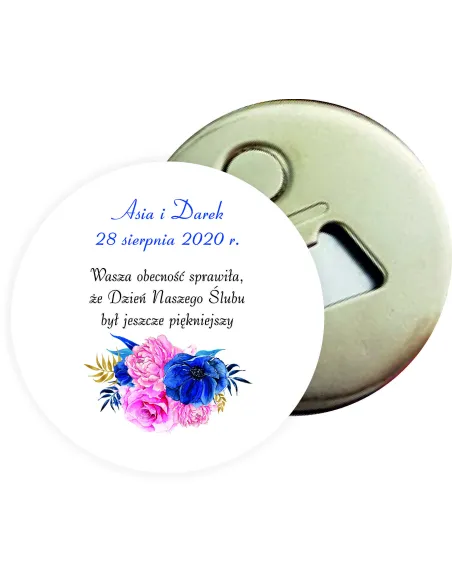 Otwieracz z magnesem prezent podziękowanie dla gości za przybycie na ŚLUB WESELE