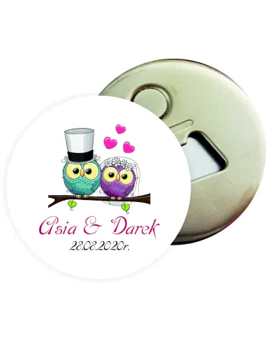 Otwieracz z magnesem prezent podziękowanie dla gości za przybycie na ŚLUB WESELE
