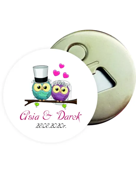 Otwieracz z magnesem prezent podziękowanie dla gości za przybycie na ŚLUB WESELE