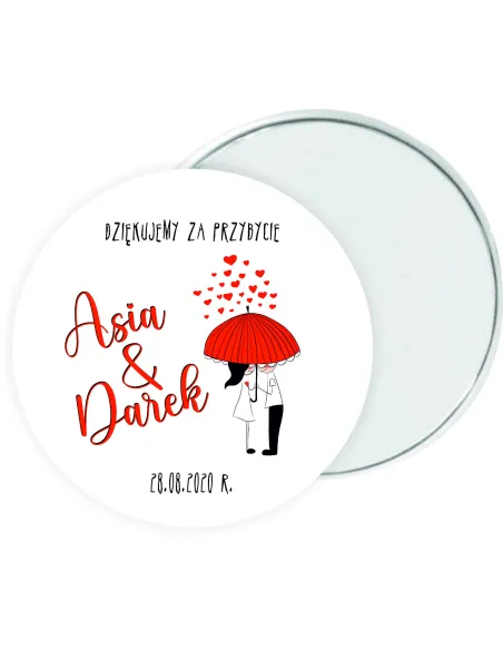 MAGNES PERSONALIZOWANY prezent podziękowanie dla gości NA ŚLUB TWÓJ NAPIS