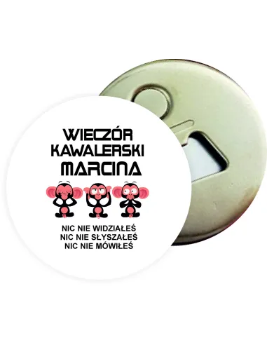 Otwieracz z magnesem prezent NA KAWALERSKI WZORY Z IMIENIEM personalizowany